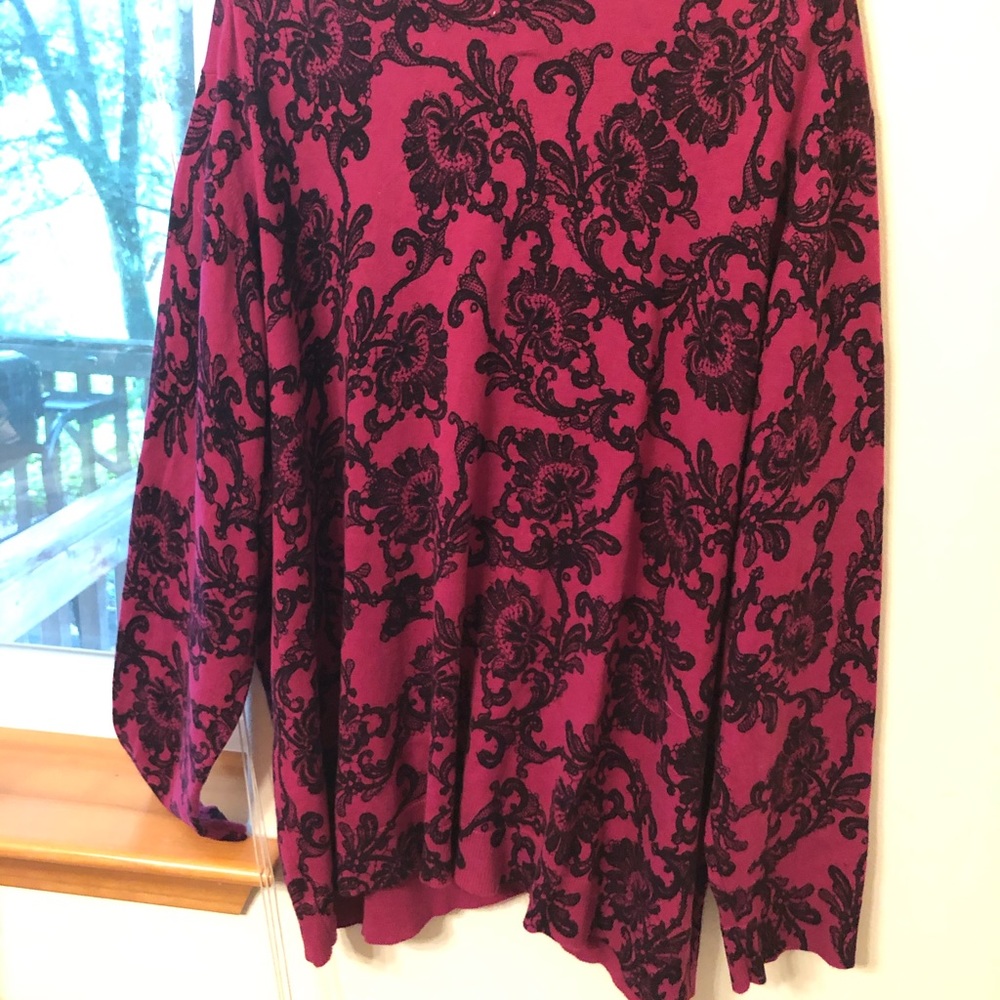 Raspberry floral cardigan